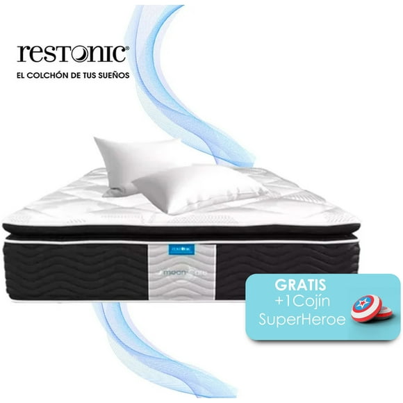 Colchón Matrimonial Dom + 2 Almohadas Estándar Restonic Anti-Estrés Random