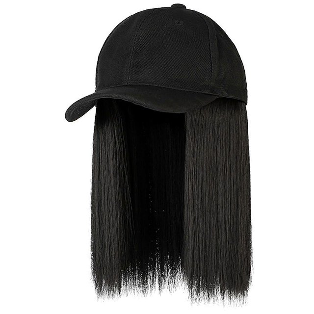 Baseball Cap Wig Nature Color Style High Density Hair Wigs for Women Girls