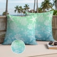 thumbnail image 2 of Marine Life Outdoor Pillow Covers Pack of 2 Starfish Shell Coral Gradient Blue Green Ocean Waterproof Throw Pillow Covers Decorative Cushion Cases for Patio Garden Tent Balcony Couch 26x26 inch, 2 of 9