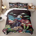 thumbnail image 2 of Manfei Bald Eagle Usa Flag Twin Quilt Set,Tropical Botanical Cactus Twin Coverlet Set,Multicolor,2pcs, 2 of 7