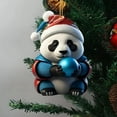 thumbnail image 4 of Beautynvta Cute Panda Christmas Ornaments, Xmas Gifts, Personauzed Christmas Panda Hanging Ornaments Exquisite Acrylic Pendant Christmas Tree Decorations, 4 of 6