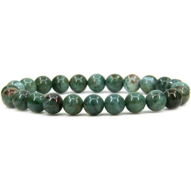 Bracelet Extensible Unisexe en Perles Rondes de 8 mm en Jaspe Sanguin Australien Naturel 7 Pouces