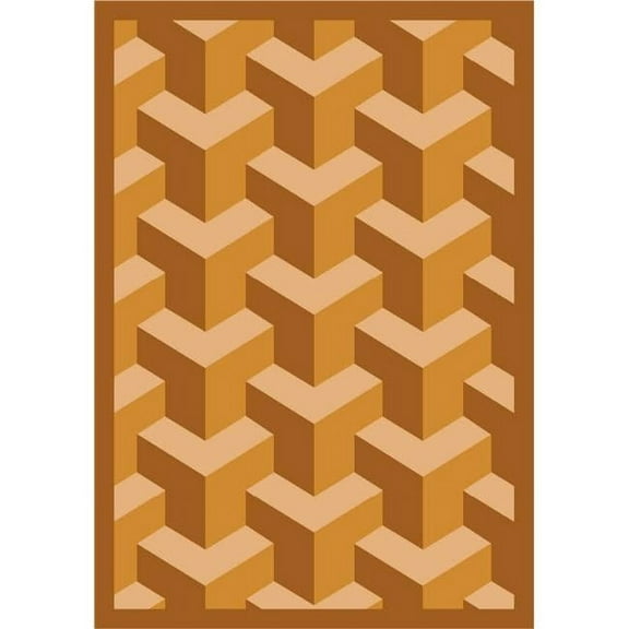 Rooftop Wheat 7 ft.8 in. x 10 ft.9 in.  WearOn Nylon Machine Tufted- Cut Pile Whimsy Rug