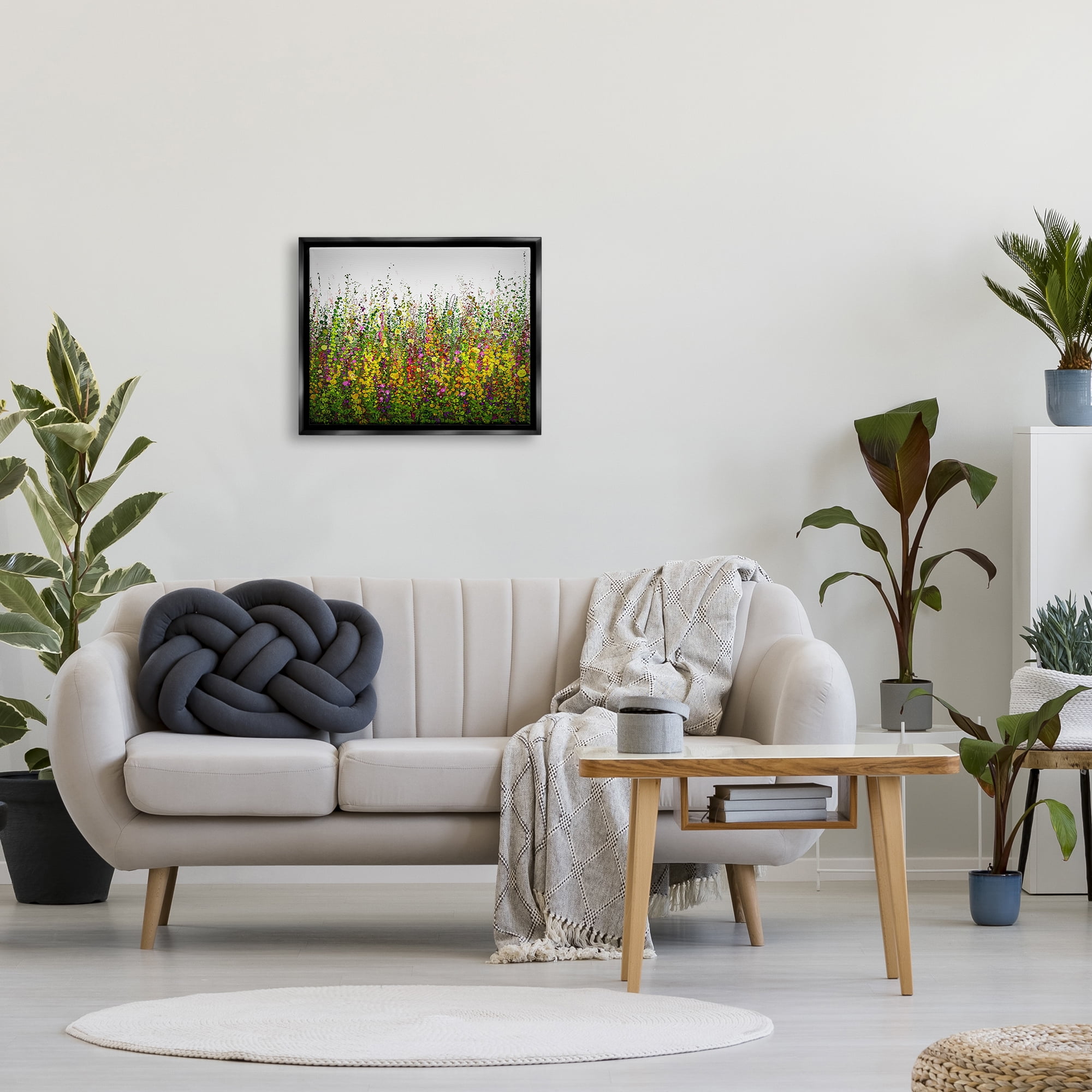 Stupell Industries Abstract Meadow Grasses Abstract Painting Black Floater Framed Art Print Wall Art, 21 x 17