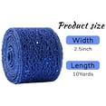 thumbnail image 3 of LoomJoyz Ribbon Mesh Glitter Wired Royal Blue Sparkling 2.5 Inch x 10 Yards for Christmas Tree for Gift Wrapping Bow Wreath Crafts Wedding Party Decoration, 3 of 8