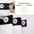 thumbnail image 2 of No Hook Shower Curtains with Snap-in Liner Set, Purple Rose Waterproof Hotel Bathroom Shower Curtain, Vintage Abstract Garden Flower Floral Black Breathable Mesh Top Window Bath Curtains 72''x78'', 2 of 8
