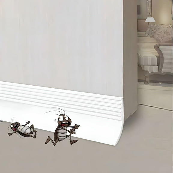 LAMIRO 1 Under Door Draft Stopper,Home Essentials,Weather Stripping Door Seal,Bottom of Door Sweep,Garage Window Blocker Noise Dust Insulation Draft Guard,35.82x1.5in,White