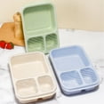 thumbnail image 3 of JeashCHAT Bento Lunch Box, 3 Compartments Plastic Lunch Containers, Reusable Meal Prep Containers with Lids, Bento Box Divided Picnic Box, 9.3'' x 6.1'' x 2.2'', Green, 3 of 4