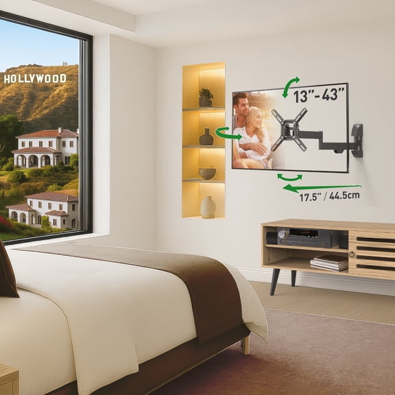 Barkan Full Motion TV Wall Mount 13 - 43 inch Various Screens Fit Patent Lifetime Warranty UL