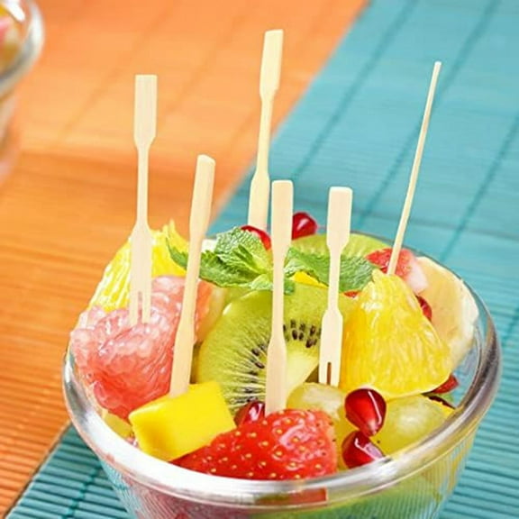 Mini Bamboo Forks 3.5 Inch, Small Forks for Appetizers, Cocktail Forks Fruit Forks, Toothpicks for Appetizer