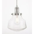 thumbnail image 6 of Indoor Modern Home Decorative Bright Ceiling Lyle 1 Light Chrome and Clear Seeded Glass Pendant, 6 of 13