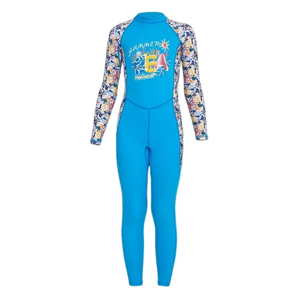 Trajes De Neopreno Para Niños Protección UV Cuerpo Completo Traje De Baño De Verano De Una Pieza Azul XXL Sunnimix traje de neopreno para niños