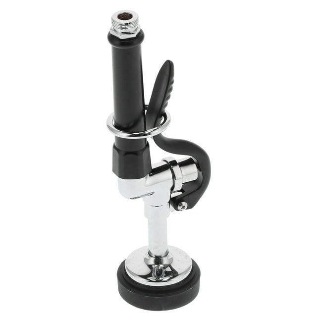 Ccdes Vaporisateur de Robinet, Accessoire de Tête de Pulvérisation de Robinet à Haute Pression commercial en Acier Inoxydable 304 durable avec surface Polie et Électroplaquée. Présente une Conception Noire et Argentée avec une Buse en Caoutchouc pour Prévenir l'Accumulation d'Eau Dure et de Tartre. Comprend une Poignée Levier en Plastique pour le Détournement de l'Eau et Est compatible avec la Plupart des Robinets Commerciaux. Idéal pour une Utilisation dans les restaurants, Hôtels et Cuisines Familiales. Taille Approximative : 26.4x6.7cm (10.4x2.6 Po