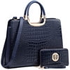 Womens Handbag Top Handle Shoulder Bag Tote Satchel Purse Work Bag with Matching Wallet