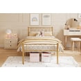 thumbnail image 4 of Yeshouse estructura de cama individual de metal con cabecero y piecero de diseño de corazón, plataforma con listones resistentes, espacio de almacenamiento bajo la cama, no requiere somier, 4 of 6