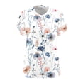 thumbnail image 4 of Buigttklop Plus Size Tees for Women Striped Flower Print T-Shirt Casual V-Neck Tops Relaxed Short Sleeve Shirts Summer Tops, 4 of 4