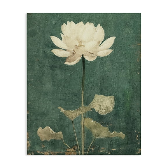 Stupell Industries Vintage Floral Bud Plants & Flowers Painting Wrapped Canvas Art Print Wall Art, 16 x 20
