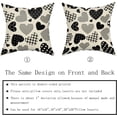 thumbnail image 5 of Valentines Day Pillow Covers 16x16 Set of 2 Buffalo Plaid Polka Dot Stripes Black Love Heart Print Decorative Throw Pillows Rustic Valentine Themed Pillow Cases Decor for Couch Sofa Bed, 5 of 6