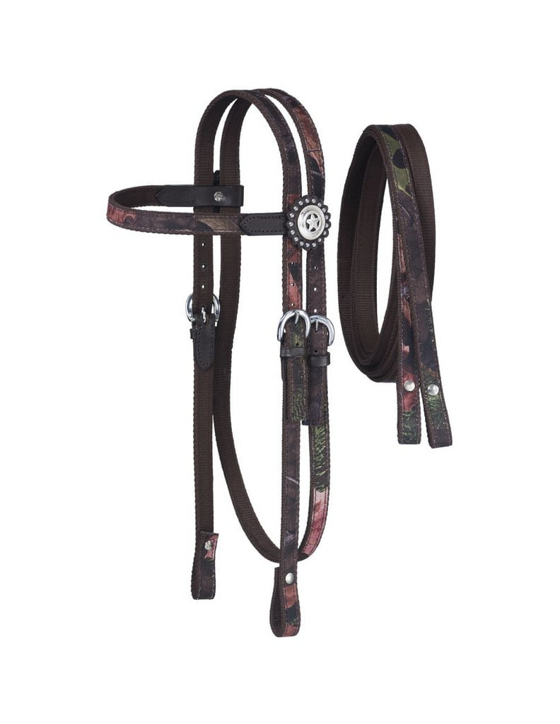Tough 1 Black Nylon Horse Size Headstall and Reins horse tack equine 42-99702 