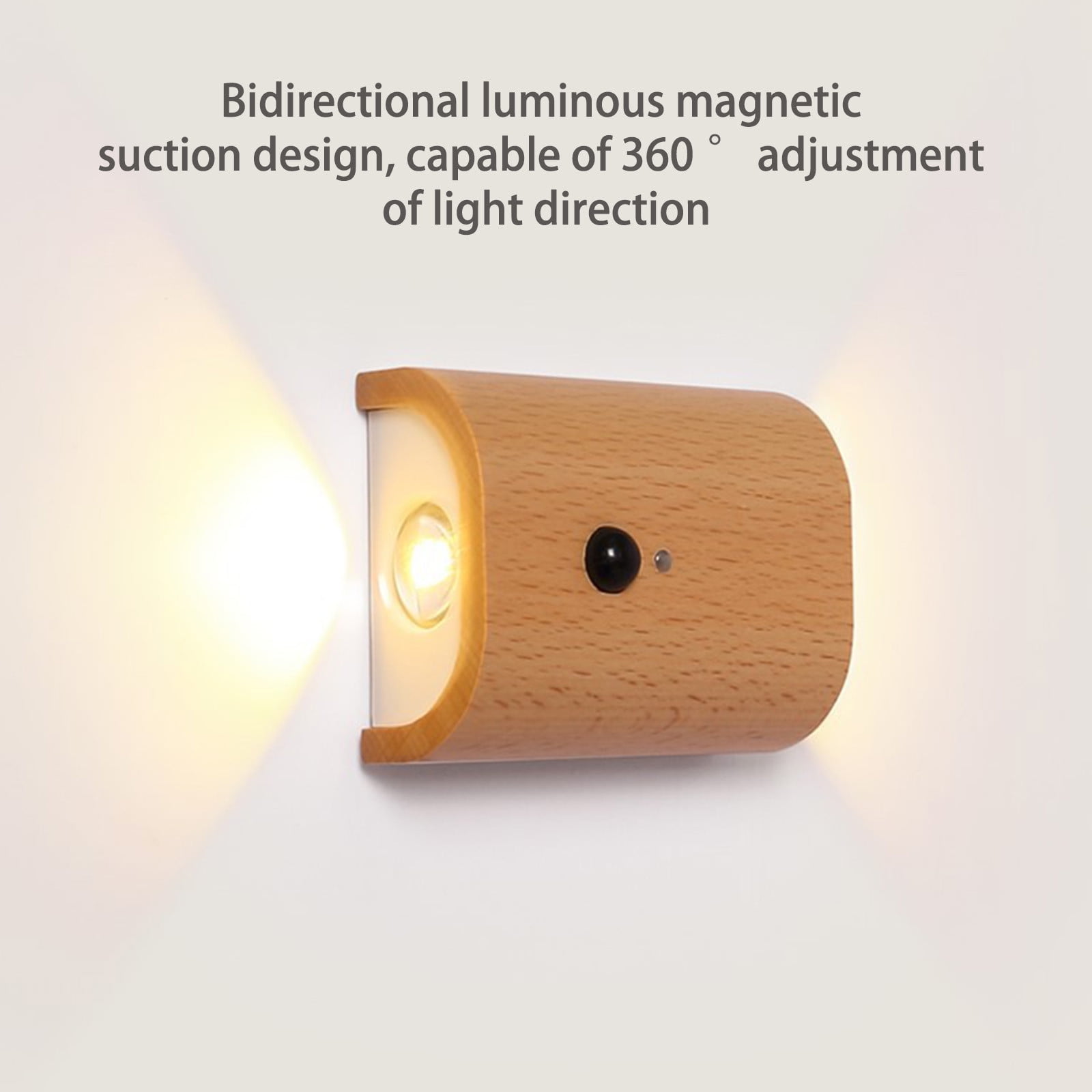 TaTaai 3Pcs Wooden Motion Sensor Step Lights Indoor, Intelligent Wall Lamp Rechargeable LED Night Lighting for Stairs Hallway