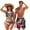 American Bold Eagle, variant on Hawaiian Outfits for Men Women American Bold Eagle Bikini Sets Women's 2 Piece Halter Bathing Suit Mens Swimming Trunk 4th of July Matching Swimsuits Couples Swimwear