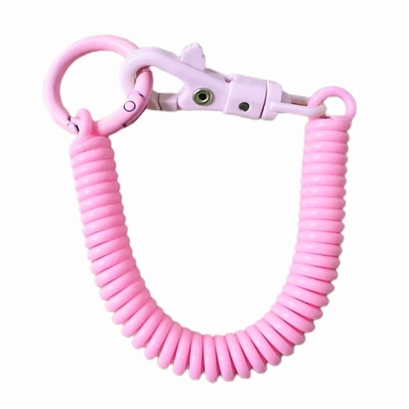 Stretchy Spiral Keyring, Retractable Keychain Coil Springs Keychain Zinc Alloy Key Holder Colour Key Chain for Backpack