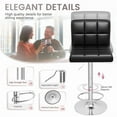 thumbnail image 4 of Homall Bar Stools Set of 2 Modern PU Leather Hydraulic Kitchen Counter Square Island Height Adjustable Swivel Barstool with Back, Black, 4 of 11