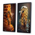 thumbnail image 3 of Designart "Bees at Home" Bee Framed Wall Art Set Of 2 - Yellow Animals Frame Gallery Set For Office Decor, 3 of 6