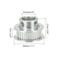 thumbnail image 2 of Uxcell 40 Teeth 12mm Bore Timing Pulley, Aluminium Synchronous Wheel Silver for 3D Printer Belt, CNC Machine, Pack of 2, 2 of 6