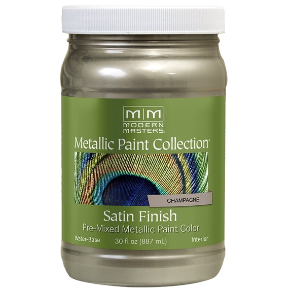 30 oz Modern Masters ME206 Champagne Metallic Paint Collection, Satin Water-Based Decorative Metallic Paint