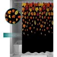 thumbnail image 3 of Fall Shower Curtain Maple Leaf Shower Curtains for Bathroom Give Thanks Black Bath Curtains Sets with Hooks for Autumn Thanksgiving Seasonal Bathroom Decor Polyester Fabric Waterproof 36 x 72 in, 3 of 6