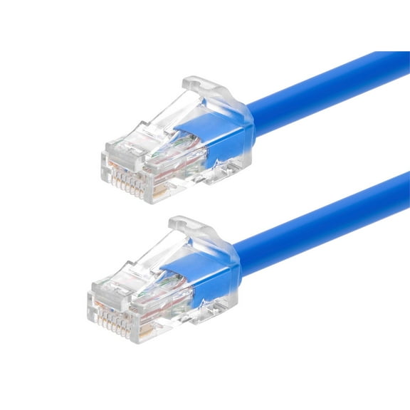 Monoprice Cat6A Component Level Patch Cable - 3 Feet - Blue | UTP, 24AWG, 500MHz, Pure Bare Copper, Snagless RJ45, Ethernet Cable - Micro SlimRun Series