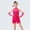 Hot Pink, variant on KAUOD Girls Latin Dance Jumpsuit Dress with Pearl Sleeve Sequins Tassel Solid Latin Dresses Cute Breathable Smocked Skirts
