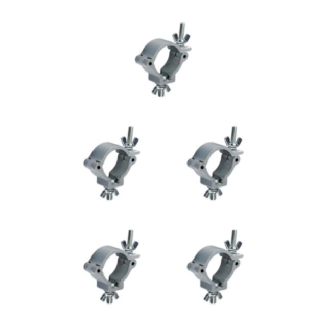 Justharion Durable Alloy Wrap Around Clamp for Club Exhibition Event Stylish Lighting Hook Mount Silver Master 5Set