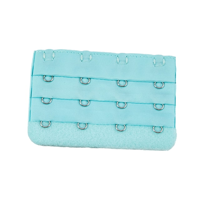 pitrice Extension Strap Bra Extenders Buckle 4 Hook Breathable Practical Accessories Adjustable Replacement 3 Rows Underwear bright blue
