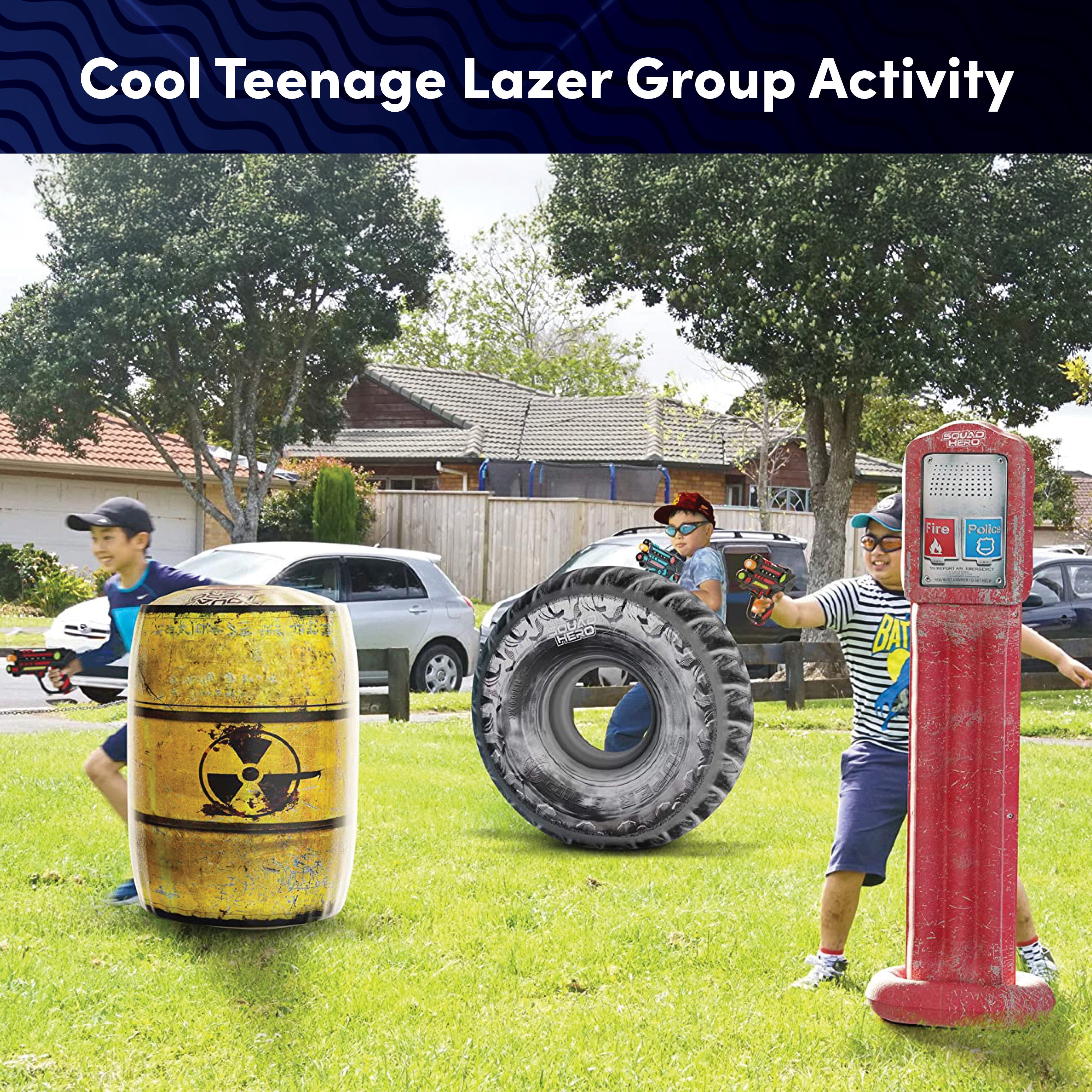 Hero Squad Laser Tag Set of 4 – Rechargeable Blasters with LCD & 360° Sensors – Fun for Kids, Teens & Adults