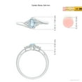 thumbnail image 4 of ANGARA Natural Oval Aquamarine Bypass Ring with Trio Diamond Accents in 14K White Gold for Women (Size-6x4mm) | March Birthstone, Anniversary, Jewelry Gift for Women | Natural Aquamarine Ring, 4 of 9
