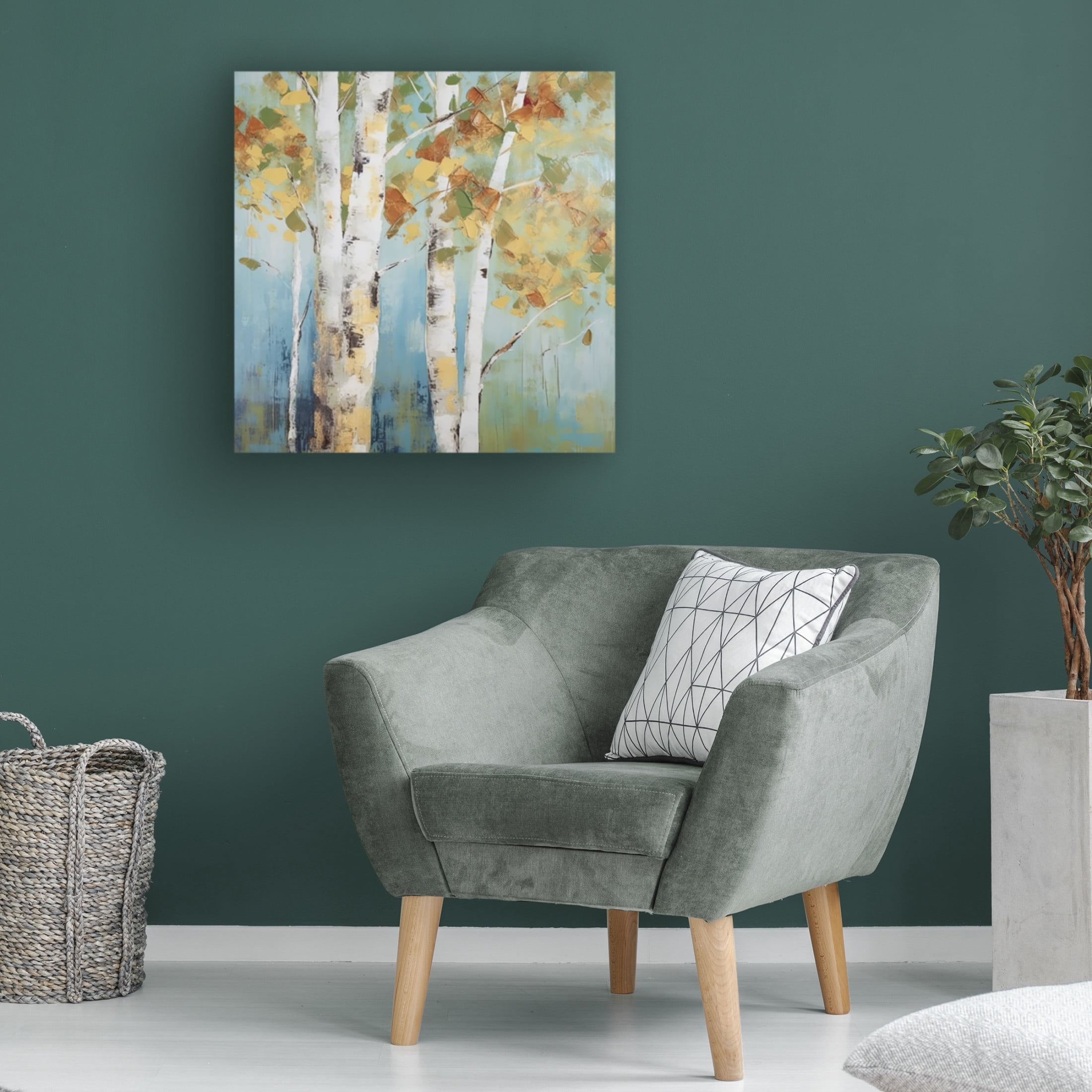 Canvas Wall Art - Sasha 'Birch Forest II' Wall Art for Living Room, Bedroom, or Office Décor by Trademark Fine Art - 14 x 14 Inches