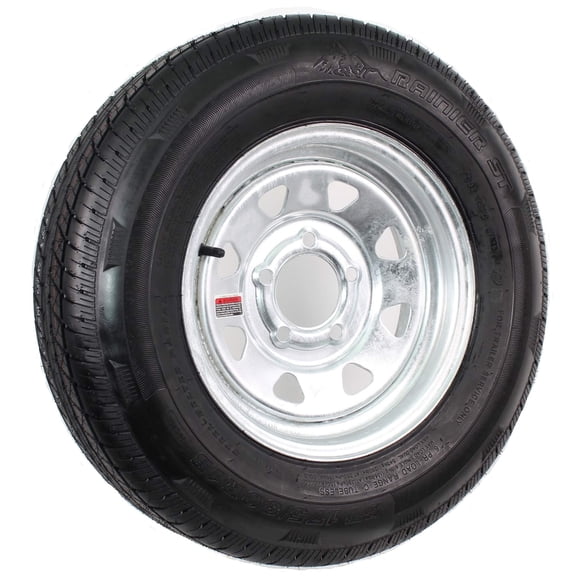 eCustomrim Pneu de Remorque sur Jante ST185/80D13 185/80D-13 Indice de Charge C Roue à Rayons Galvanisée - Garantie de 2 Ans avec Bord de Route Gratuit