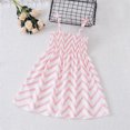 thumbnail image 3 of AJTQTH Girls Princess Dress Striped Halter Off-Shoulder Sundress Bowknots Spaghetti Strap Top High-Waisted Ruffled A-Line Flowy Midi Dress Summer Casual Loose Clothes Pink 5 Years, 3 of 5
