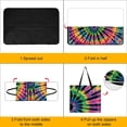 thumbnail image 4 of Colorful Tie Dye Vortex Waterproof Picnic Blanket with Foldable Zipper, Suitable for Outdoor Use, Suitable for Travel, Camping, Beaches, Parks, Grasslands, Picnic Blanket Accessories, 4 of 8