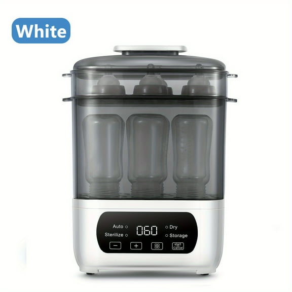 Baby Bottle Steamer and Dryer, 4-in-1 Universal Fit for All Bottles, Easy Control Electric Steam Bottle Dryer for Baby Stuffs & Breast Pump Accessories, LED Touch Screen, Auto Shut-Off, 2 Colours