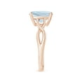 thumbnail image 3 of ANGARA Natural Claw-Set Cushion 2.7 ct Aquamarine Solitaire Engagement Ring in 14K Rose Gold for Women (Size-9mm) | March Birthstone, Anniversary, Jewelry Gift for Women | Natural Aquamarine Ring, 3 of 9