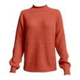 thumbnail image 7 of VISALY Turtleneck Sweatshirt Crochet Sweaters Women's Fall Turtleneck Sweaters Trendy Loose Long Sleeve Knit Pullover Jumper Tops Women's Sweatshirts Womens Oversized Sweatshirt Soft Sweaters Red Xl, 7 of 7