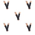 thumbnail image 2 of ZheElen 1 Pair Long Arm Cover High Elasticity Anti-skidding Jacquard Weave Less Sensitive Fingerless Gloves Mountaineering Ruffle Deep Gary 5Set, 2 of 6