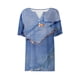 thumbnail image 5 of Fiudx Ofertas Flash Artículos En Oferta Blusa de Manga Corta Estampada a La Moda para Mujer, Blusas Informales con Cuello Redondo, 5 of 5