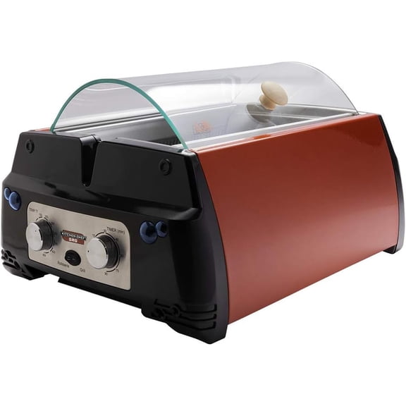 Kitchen Chef Indoor Smokeless Rotisserie Grill Red