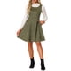 thumbnail image 2 of Vestido Pinafore INSPIRE CHIC sin mangas para mujer, vestido casual vintage de camiseta de ante sintético en verde ejército, 2 of 6