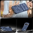 thumbnail image 3 of ShellTech Magnetic Case for Google Pixel 10 /10 Pro,Shockproof TPU+PC Rotating Ring Holder Kickstand Military Drop Protection Cover,Blue, 3 of 9