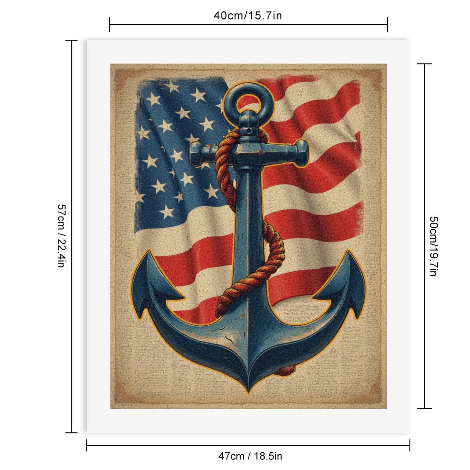 Paint By Numbers Kit for Adults Beginner - DIY Patriotic Anchor Art Flag Background Canvas Painting Kits for Adults, Frameless Paint By Number for Adults for Home Wall Decor 16x20 Inch